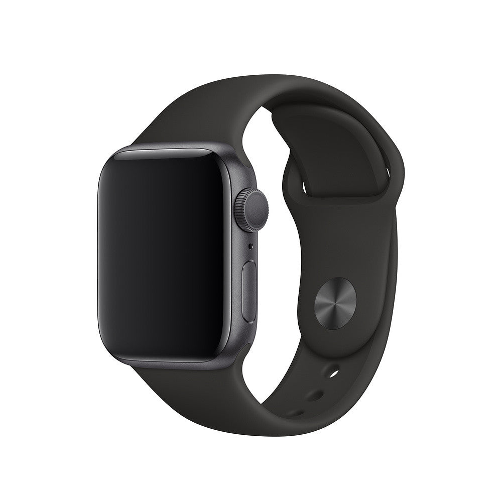 Силіконовий Ремінець для Apple Watch Sport Band 38/40mm (S/M & M/L) - (Чорний / Black)