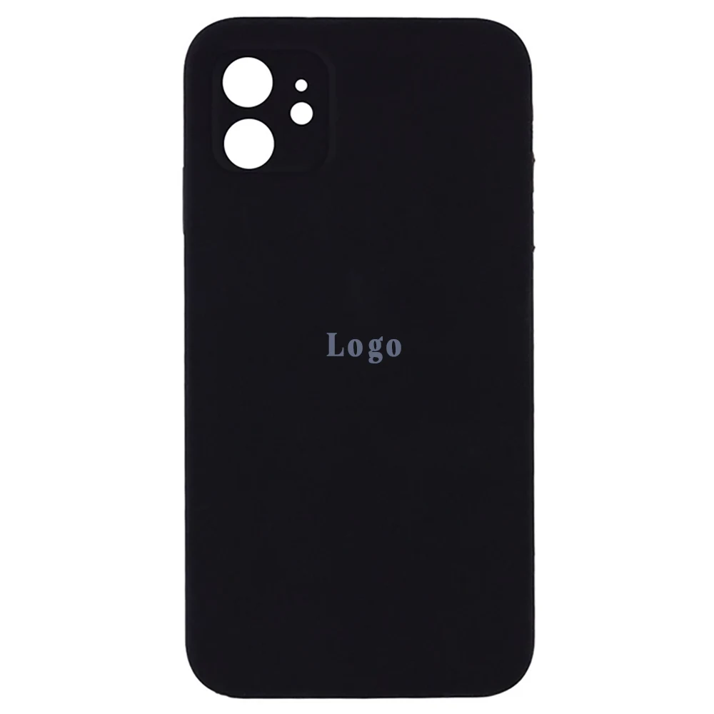 Чохол Silicone Case Square Full Camera Protective (AA) для Apple iPhone 11 (Чорний/Black)