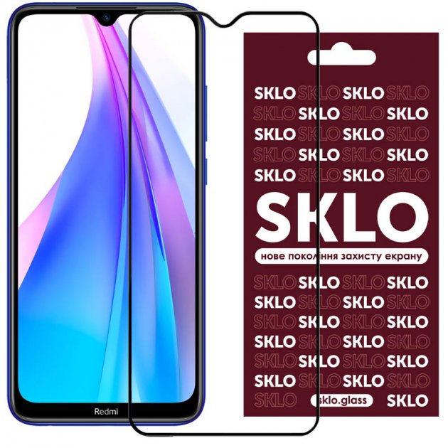 Захисне Скло SKLO 3D (full glue) для Xiaomi Redmi Note 8T (чорний)