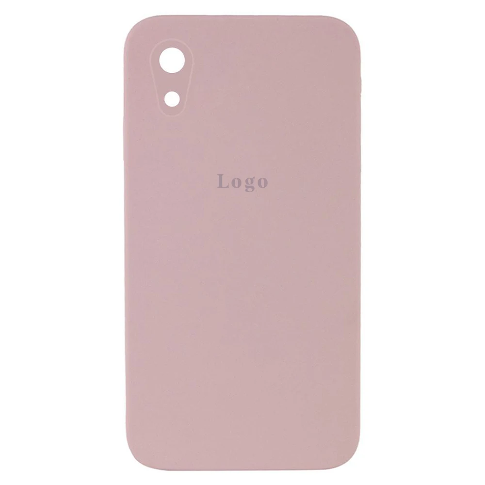 Чохол Silicone Case Square Full Camera Protective (AA) для Apple iPhone XR (Рожевий/Pink Sand)