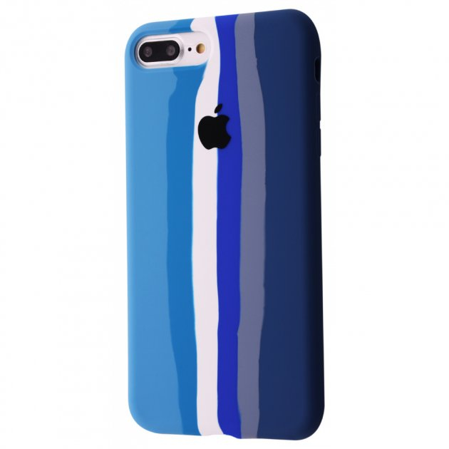 Чохол Silicone Case Full for iPhone 7Plus/8Plus Rainbow (blue/white)