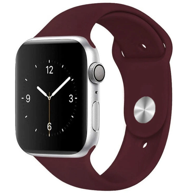 Силіконовий Ремінець для Apple Watch Sport Band 42/44mm (S/M&M/L) - (Бордовий/Dark Plum)