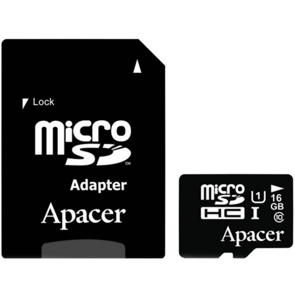 Карта пам`яті Apacer micro SDHC 16Gb UHS 1| U1 + Adapter