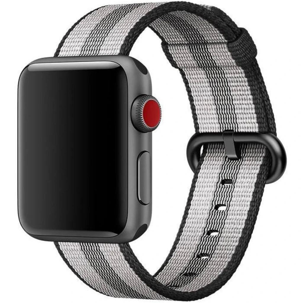 Ремінець Apple Black Stripe Woven Nylon Band (MQVR2AM/A) для Apple Watch 42/44/45/46/49mm