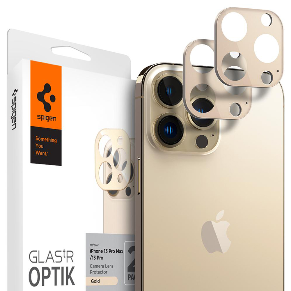 Захисне Скло для камери iPhone 13 Pro / iPhone 13 Pro Max Spigen Optik Lens Protector 2 Pack Gold