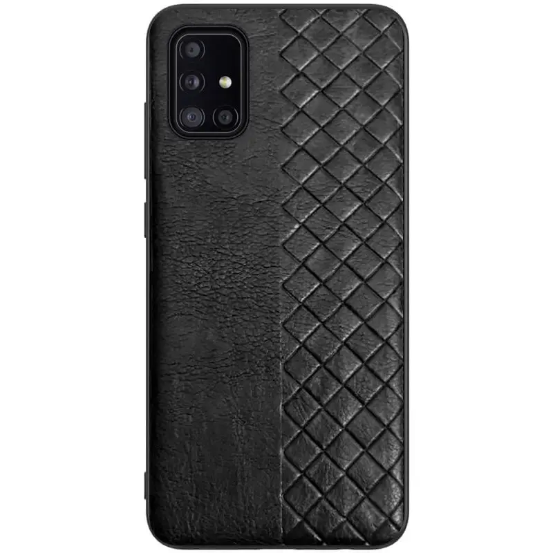 Чохол Leather WeaveSide (PU) для Samsung A51 - Black