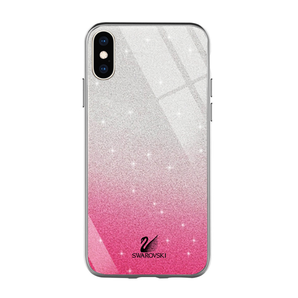 Чохол Glass case Swarovski для iPhone X/XS - Pink