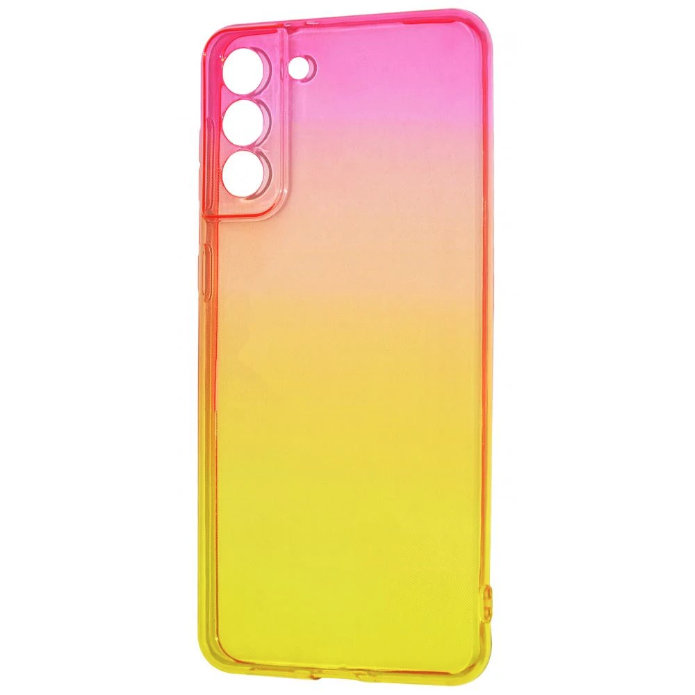 Чохол Силікон 0.5 mm Gradient Design для Samsung Galaxy S21 (рожевий/жовтий)