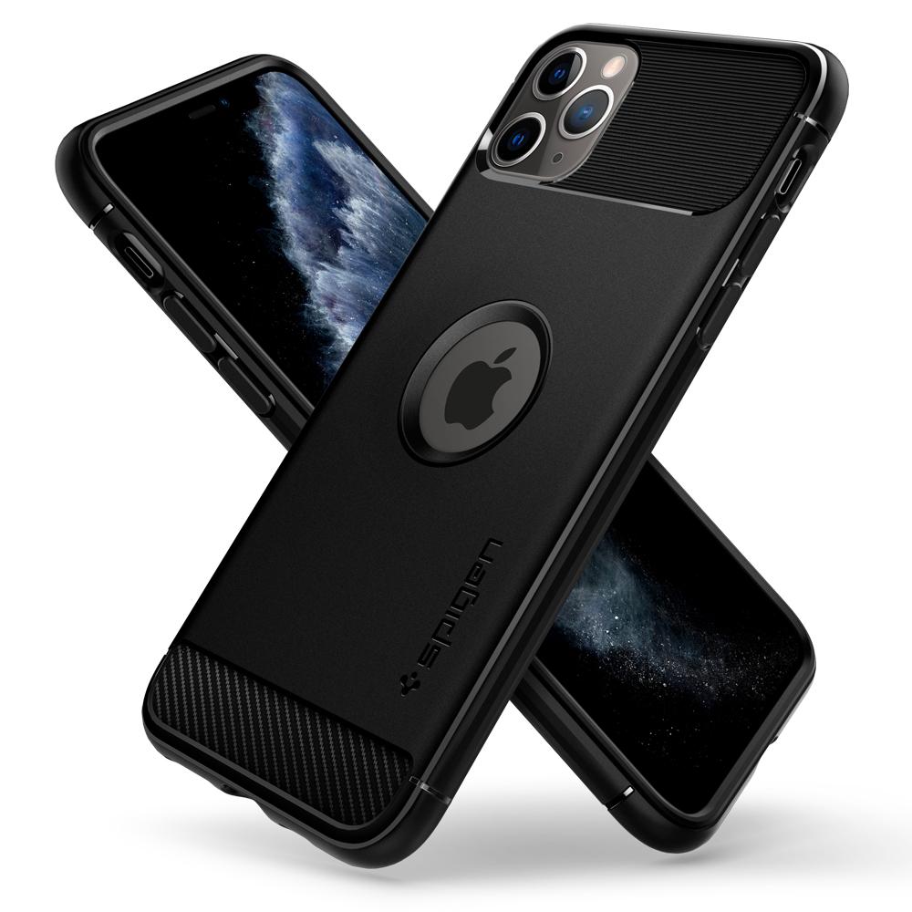 Чохол бампер Spigen Rugged Armor Case for iPhone 11 Pro Max Matte Black