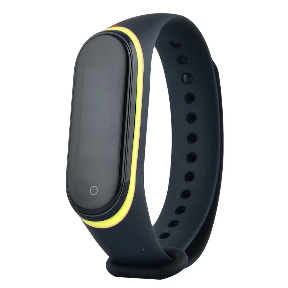 Ремінець Silicone Line Mi Band 3/4 (чорний/жовтий)