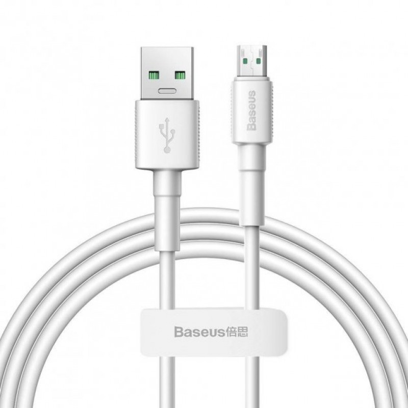 Кабель Baseus Micro USB Mini White (CAMSW-D02) 4A, 1m (white)