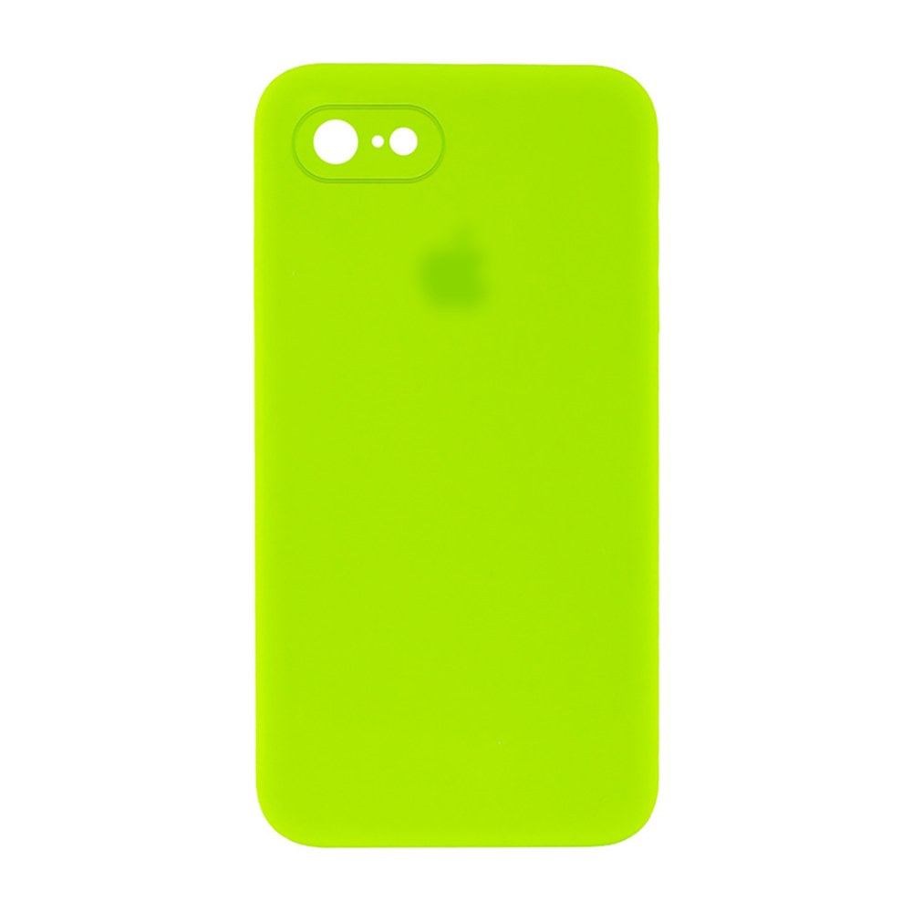 Чохол Silicone Case Square Full Camera Protective (AA) для Apple iPhone 7/8/SE (2020) (Neon green)
