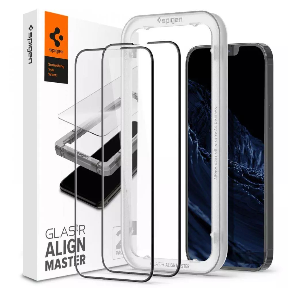 Захисне Скло Apple iPhone 13 / Apple iPhone 13 Pro Spigen ALM Glass FC 2-Pack Black (чорний) AGL0338