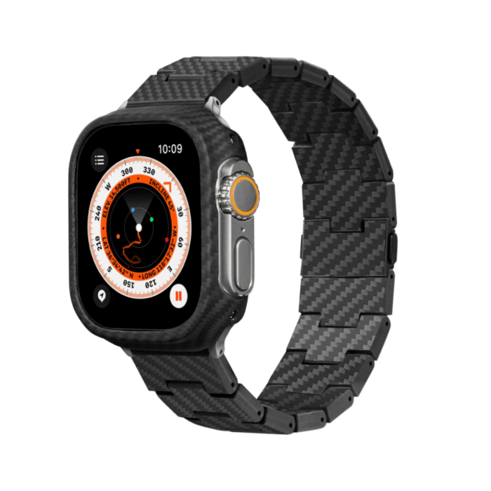 Ремінець Pitaka Carbon Fiber Watch Band Retro Black/Grey for Apple Watch 49/45/44mm (AWB2311)