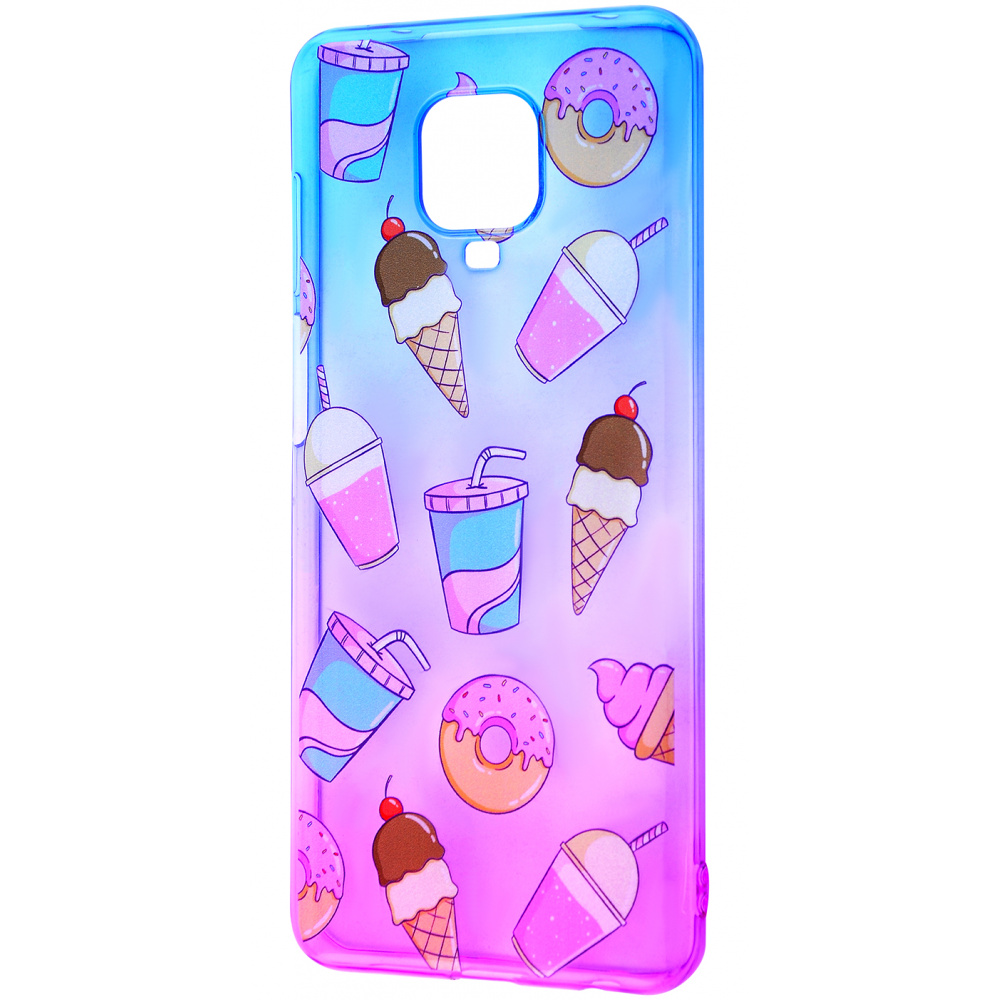 Чохол WAVE Sweet & Acid Case (TPU) Xiaomi Redmi Note 9 (блакитний/фіолетовий/коктейлі)