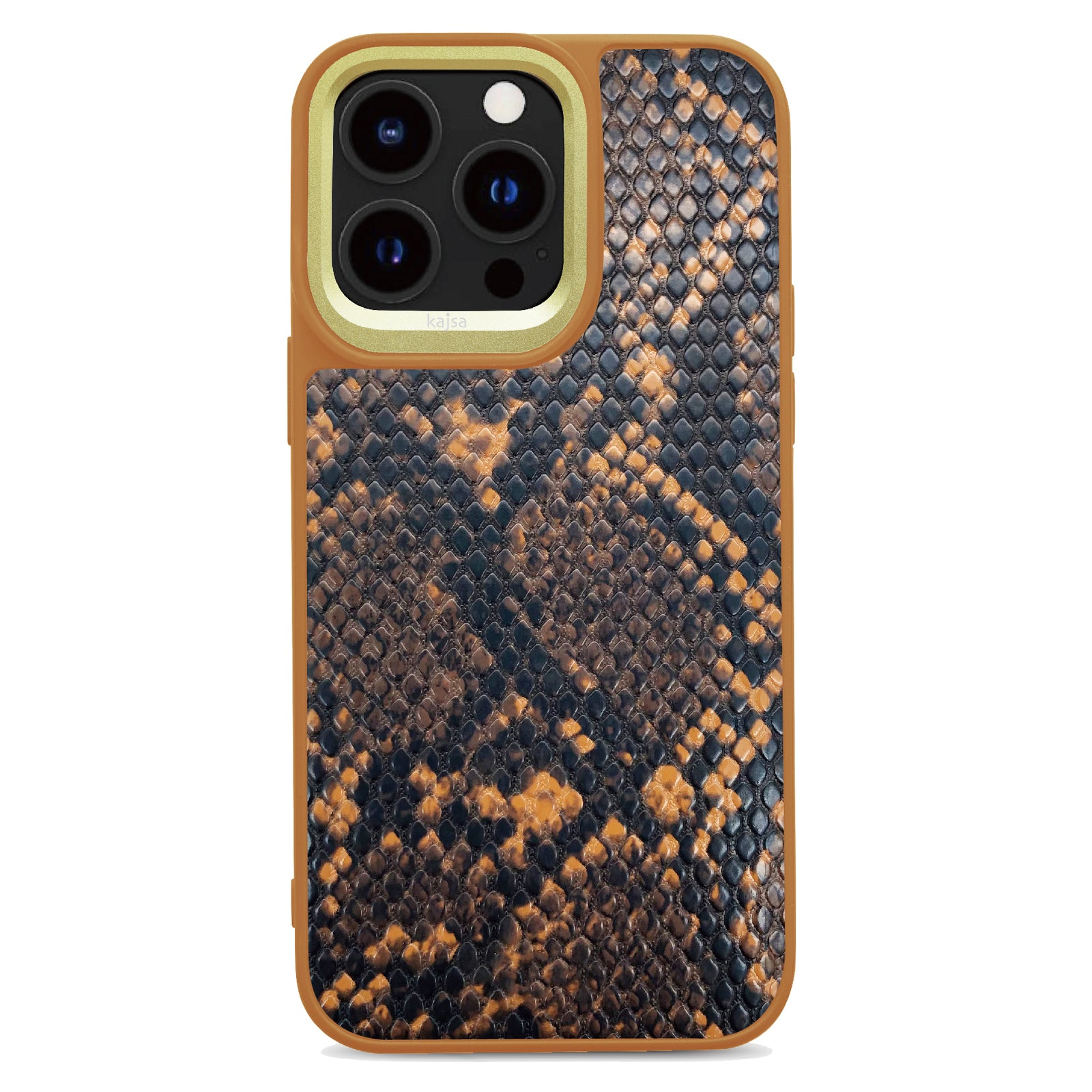 Чохол Kajsa Glamorus Collection Snake iPhone 14 Pro (коричневий)