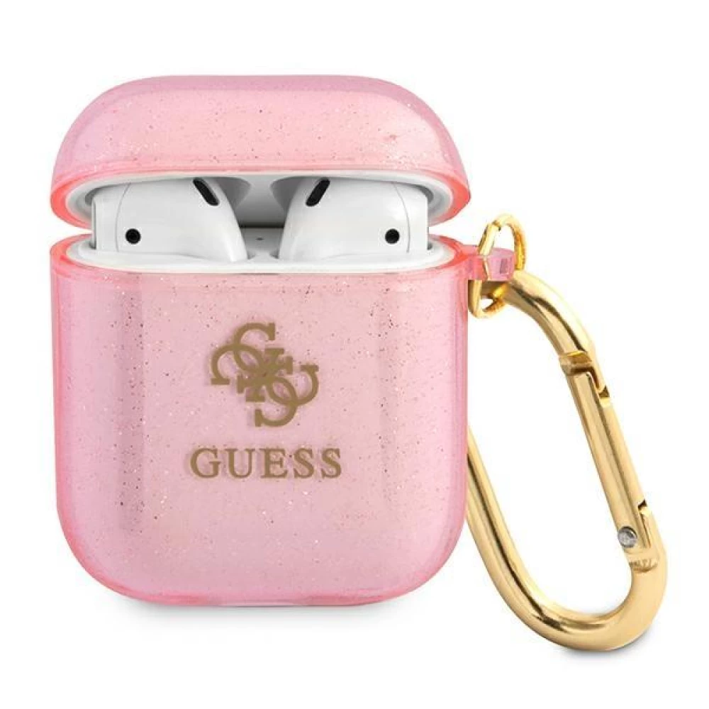 Чохол Guess TPU Colored Glitter Case for Airpods 1/2 Pink