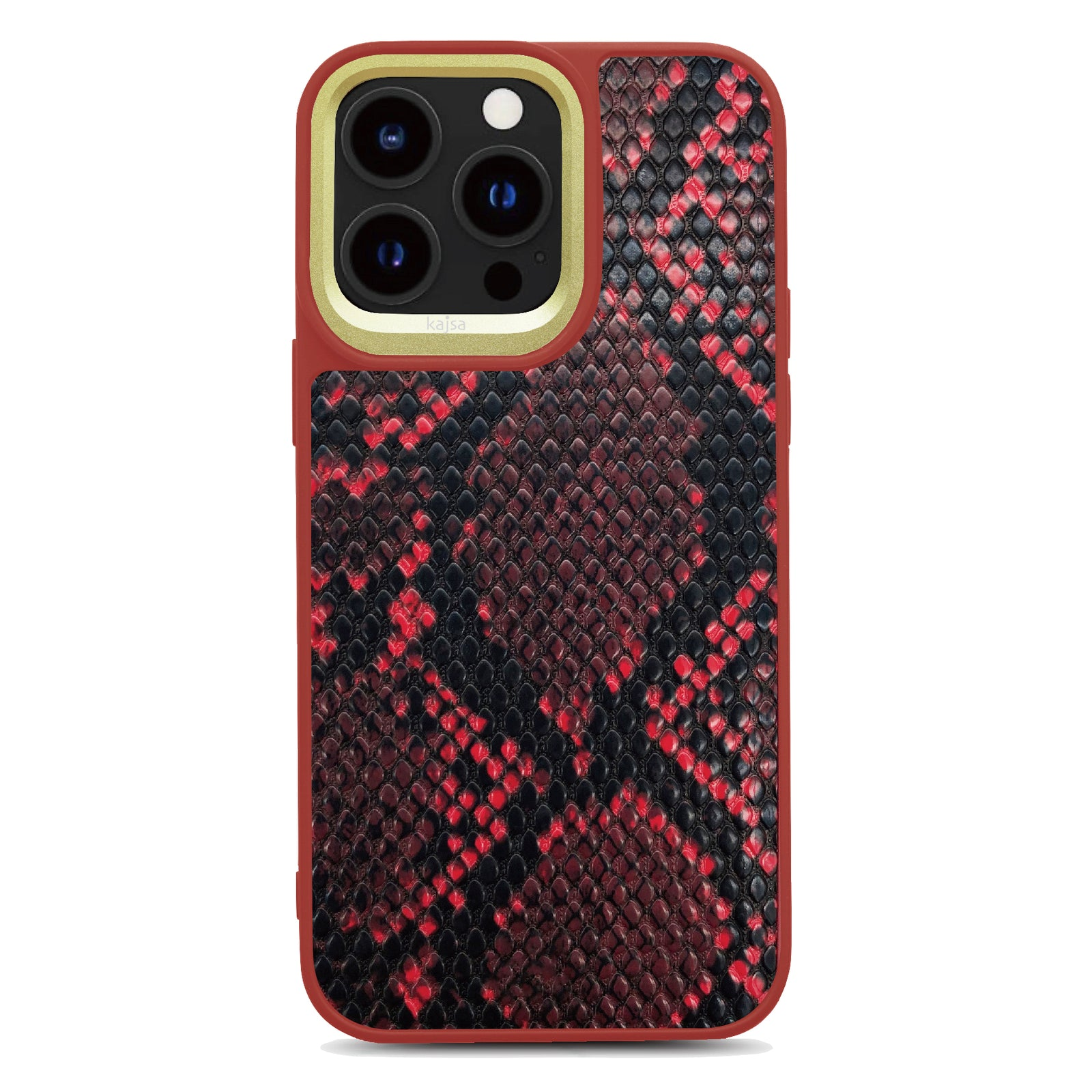 Чохол Kajsa Glamorus Collection Snake iPhone 15 (червоний)