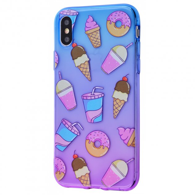 Чохол WAVE Sweet & Acid Case (TPU) iPhone X/XS (синій/фіолетовий/сода)