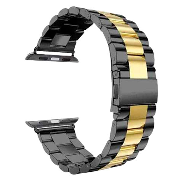 Ремінець Luxury Stainless Steel Link Bracelet для Apple Watch 42/44/45/49mm (Black/Gold)
