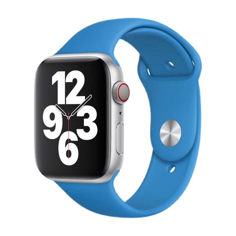 Силіконовий Ремінець для Apple Watch Sport Band 38/40mm (S/M & M/L) - (Синій / Blue)