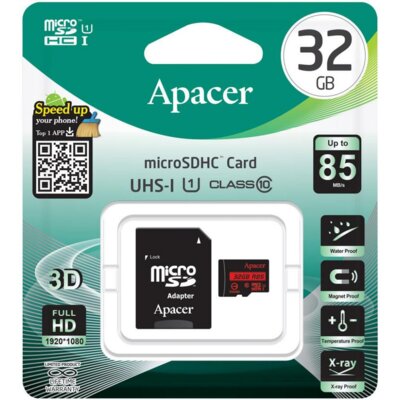 Карта пам`яті Apacer microSDHC 32Gb Apacer (UHS-1) + Adapter SD