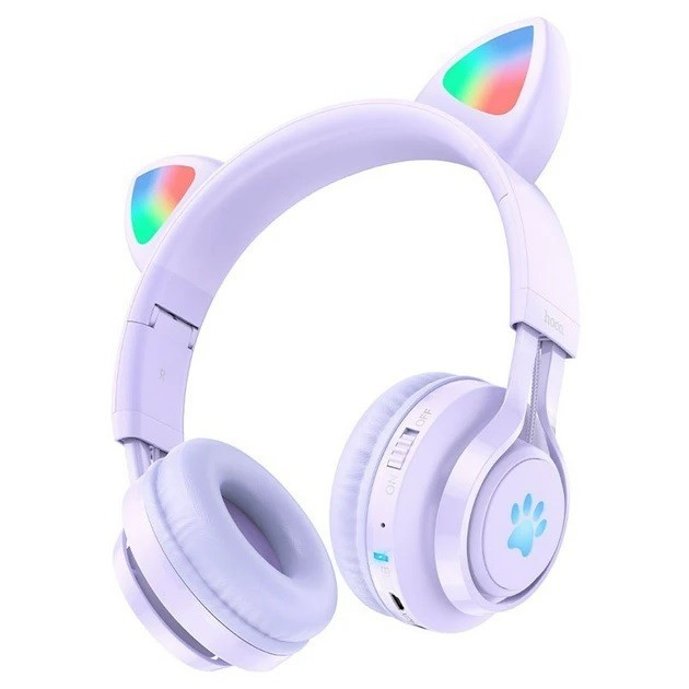 Bluetooth навушники Hoco Cat Ear W39 Purple