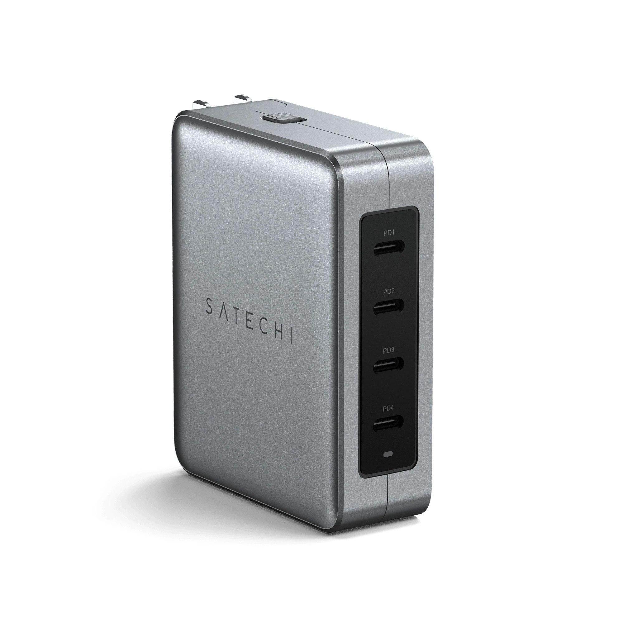 Мережевий ЗП Satechi 145W USB-C 4-Port PD GaN Travel Charger Space Gray (ST-W145GTM)