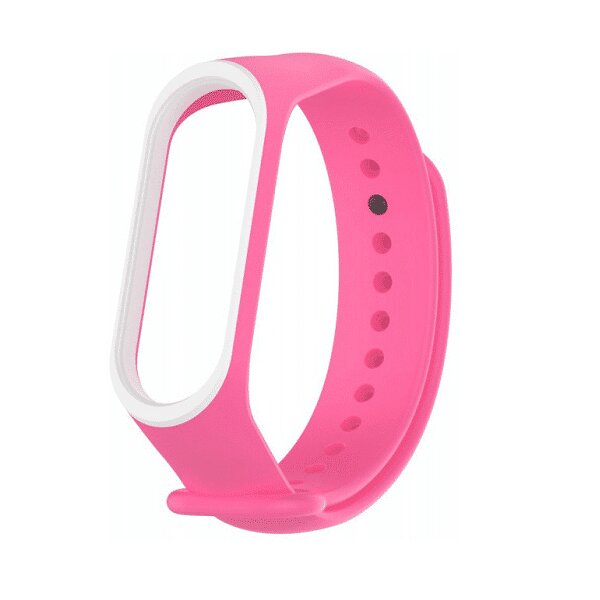 Силіконовий ремінець для Xiaomi Mi Band 3/4 - Pink/White