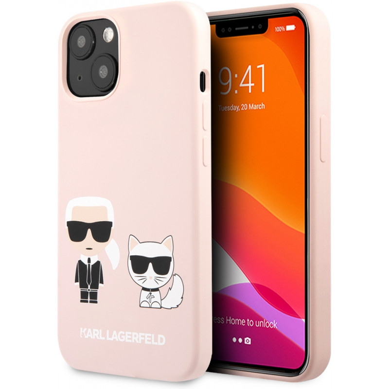 Чохол Karl Lagerfeld Liquid Silicone Karl & Choupette Case for iPhone 14 Pink