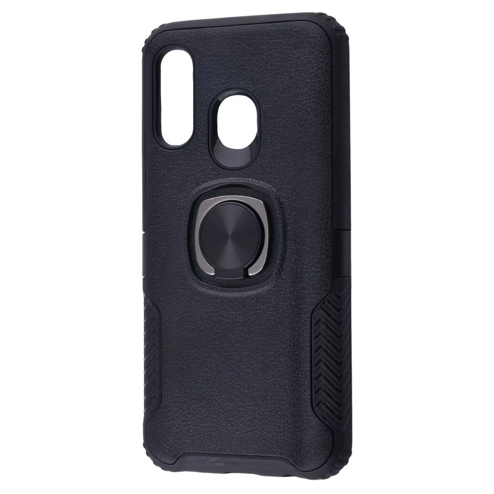 Чохол Leather Desing Case With Ring (PC+TPU) Samsung Galaxy A40 (A405F) Black
