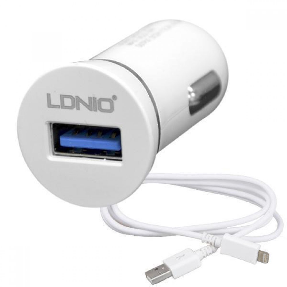 АЗП LDNIO (2.1A) White + USB Cable iPhone 5 (DL-C12)