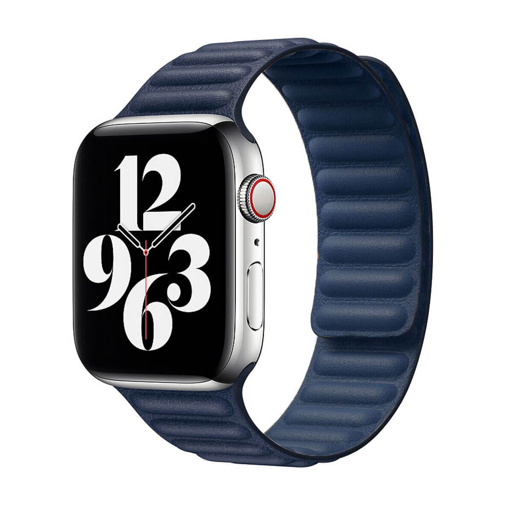 Ремінець Leather Link для Apple Watch 42mm/44mm - (Синій/Navy Blue)