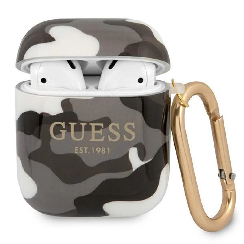 Чохол Guess TPU Shinny Camouflage Case for Airpods 1/2 Black