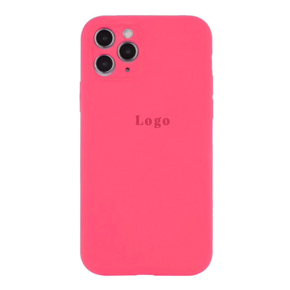 Чохол Silicone Case for iPhone 11 Pro Max (With Camera Lens Protection) - Fluorescent Pink