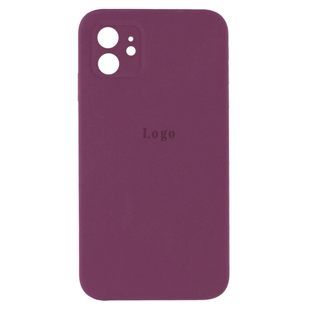 Чохол Silicone Case Square Full Camera Protective (AA) для Apple iPhone 11 (Бордовий/Maroon)