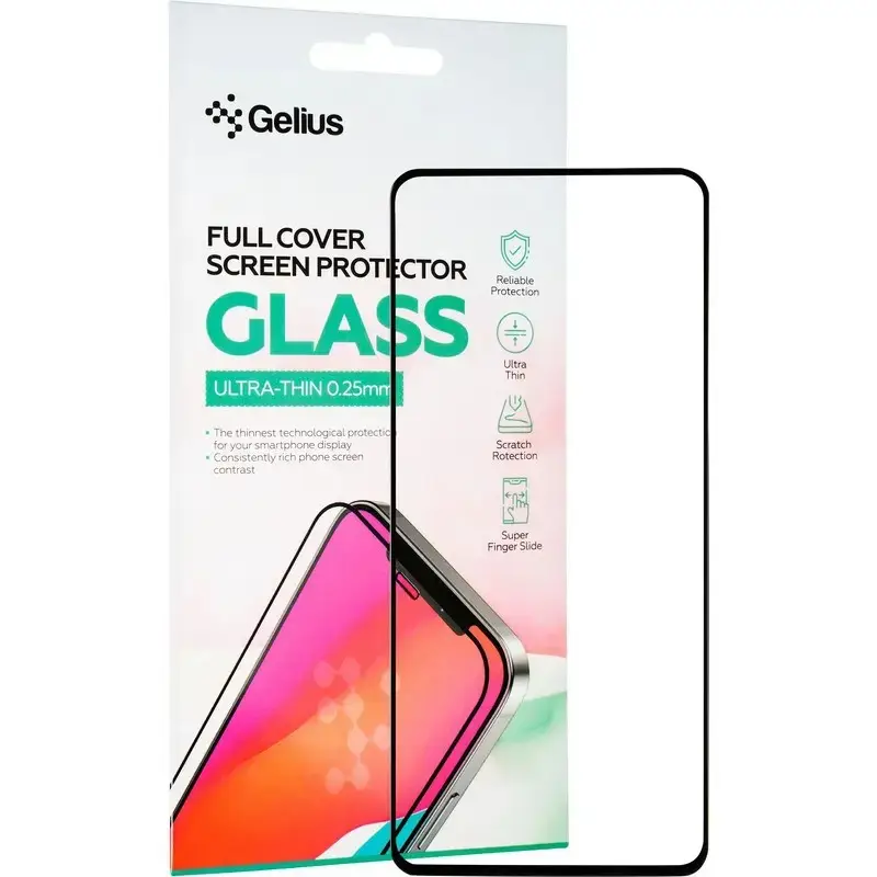 Захисне скло Gelius Full Cover Ultra-Thin 0.25mm for Xiaomi Redmi Note 12 Black