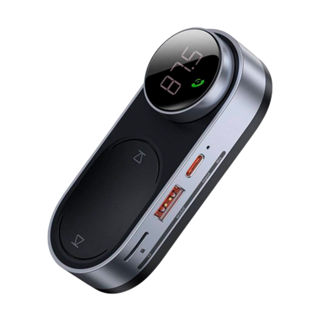 Bluetooth FM трансмітер BASEUS Solar Car Wireless MP3 Player, USB, AUX, Type-C (чорний)