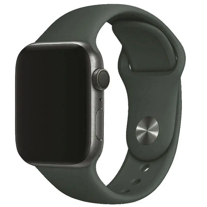 Силіконовий Ремінець для Apple Watch Sport Band 38/40mm (S/M&M/L) - (Сірий/Dark Olive)