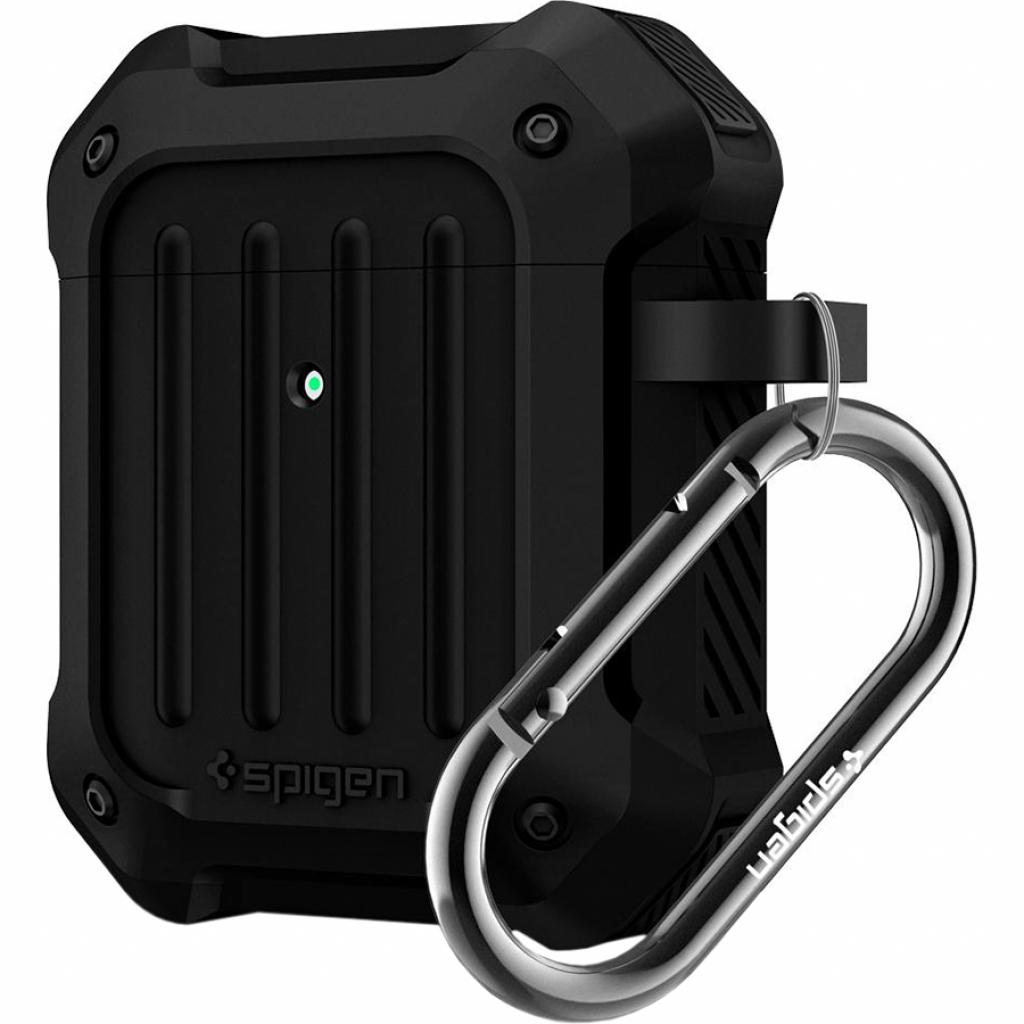 Чохол для навушників Apple AirPods Spigen Case Tough Armor Black (Чорний)