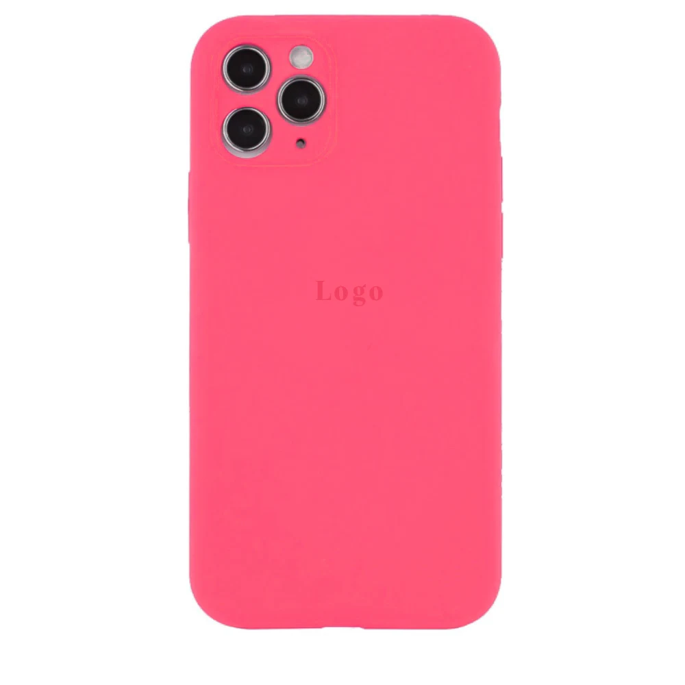 Чохол Silicone Case for iPhone 11 (With Camera Lens Protection) - Fluorescent Pink