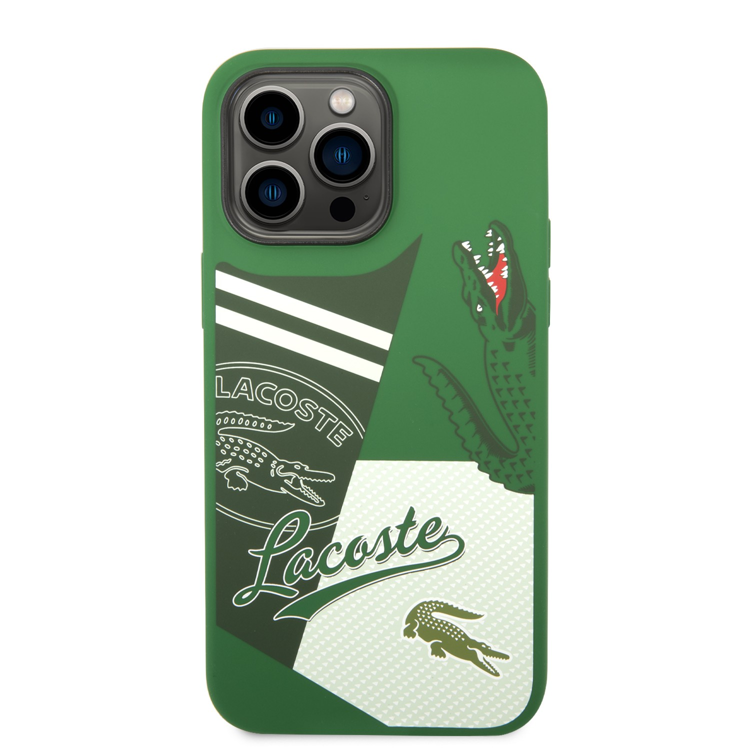 Чохол Lacoste HC Liquid Silicone & Microfiber Patchwork B Case For iPhone 14 Pro Max Green