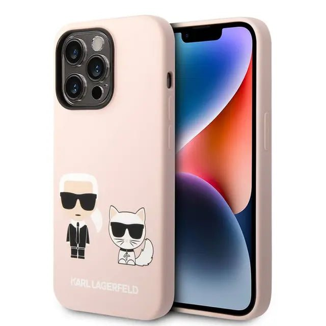 Чохол Karl Lagerfeld Liquid Silicone Karl & Choupette Case for iPhone 14 Pro Pink