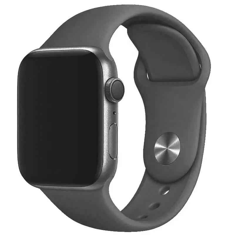 Силіконовий Ремінець для Apple Watch Sport Band 42/44mm (S/M & M/L) - (Сірий / Dark Grey)