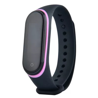 Ремінець Silicone Line Mi Band 3/4 (чорний/рожевий)