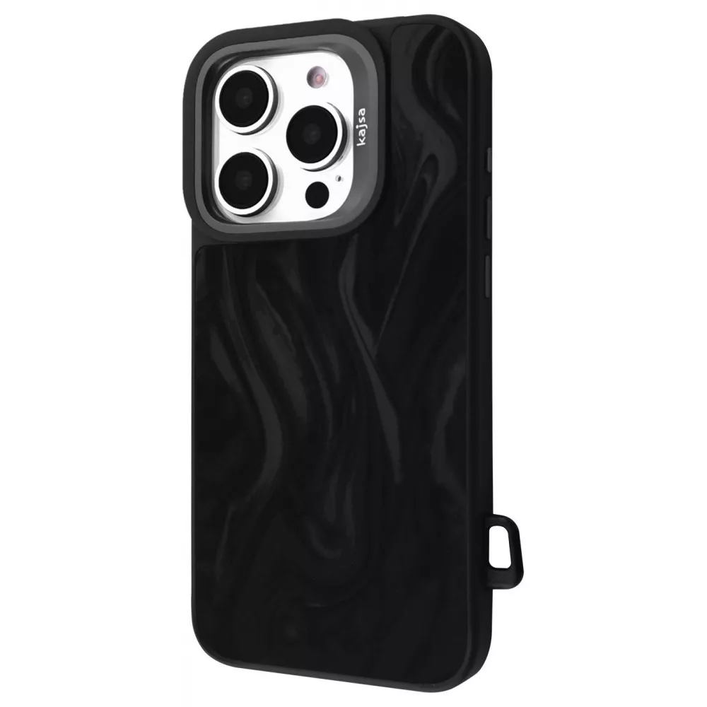 Чохол Kajsa Fluid Art with Magnetic Ring iPhone 16 Pro (чорний)