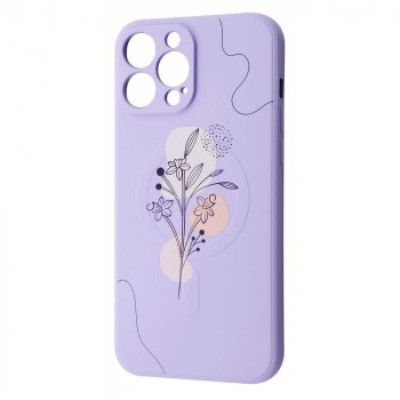 Чохол WAVE Minimal Art Case iPhone with MagSafe 13 Pro Max (light purple/flower)