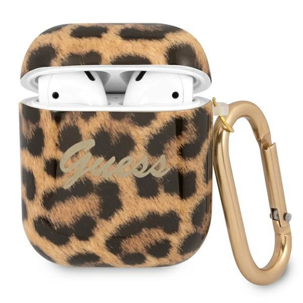 Чохол Guess TPU Leopard Case for Airpods 1/2 Gold