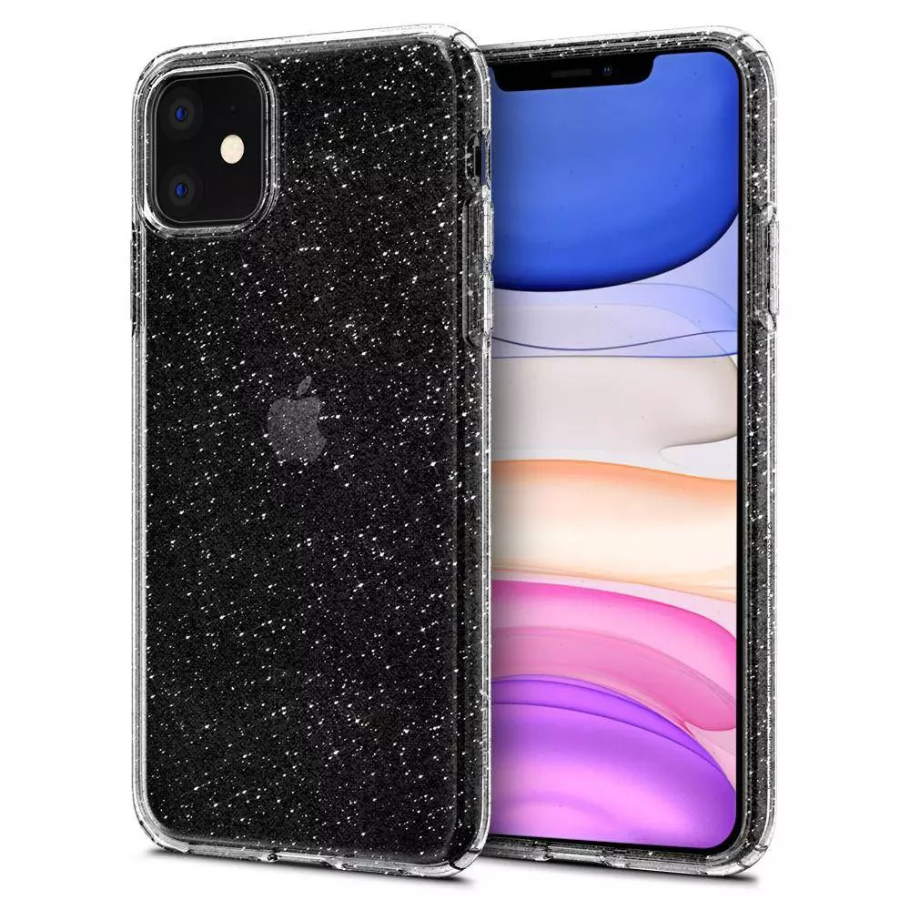 Чохол бампер Spigen Case Liquid Crystal Glitter for iPhone 11 Crystal Quartz (Прозрачний кварц)