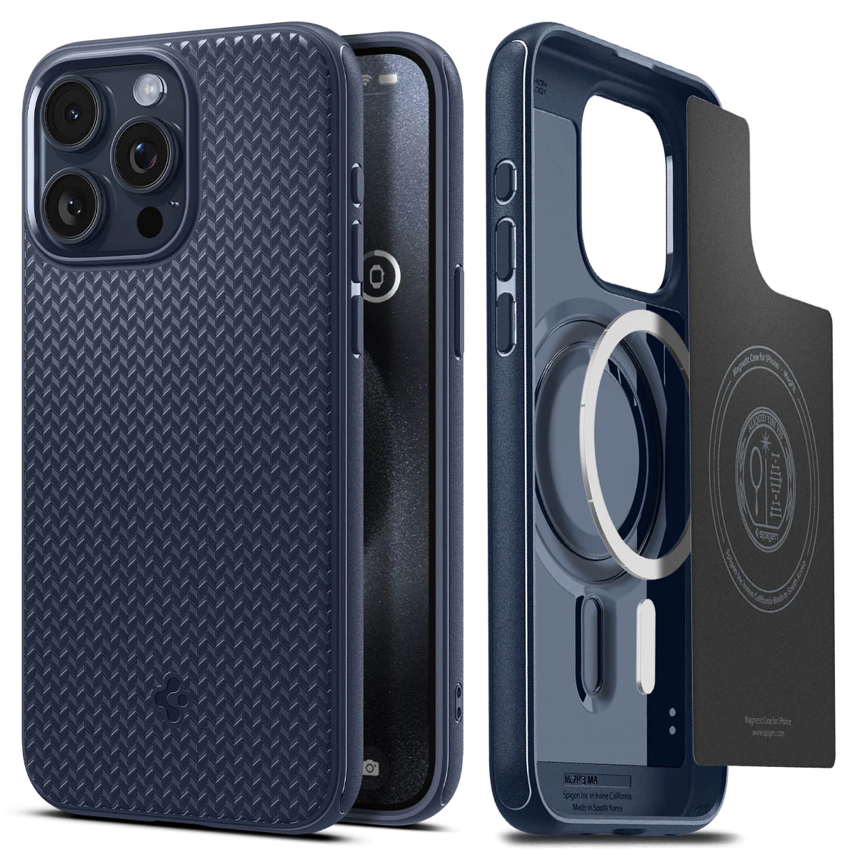 Чохол Spigen для iPhone 15 Pro Max, Mag Armor MagFit, Navy Blue